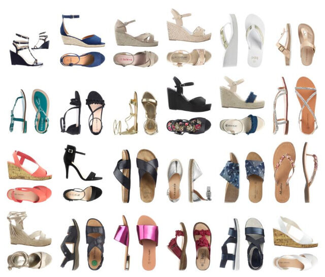 Damen Schuhe Sommerschuhe Sandaletten Zehentrenner Pantoletten Sandalen Espadrilles Sommer Mix