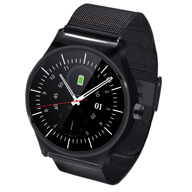 GoClever Fit Watch ELEGANCE Schwarz Smartwatch Fitness Schrittzähler Pulsmesser Schlaftracker mit Metallarmband