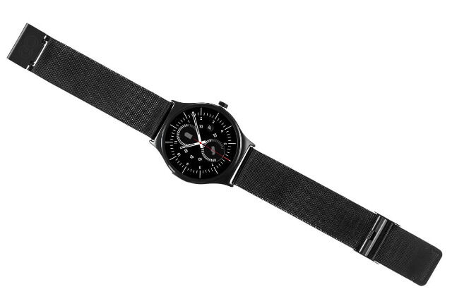 GoClever Fit Watch ELEGANCE Schwarz Smartwatch Fitness Schrittzähler Pulsmesser Schlaftracker mit Metallarmband