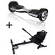 GoClever Cityboard G6 silver + Karting Kit Balance Board Electroboard Racing Kit E-Balance Elektroroller Roller Rollbrett Karting Kart