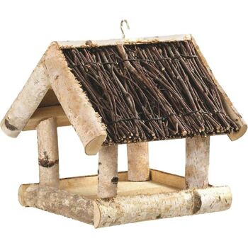 28 321459 Holz Vogelfutterhaus Futterstelle Mit Reisigdach