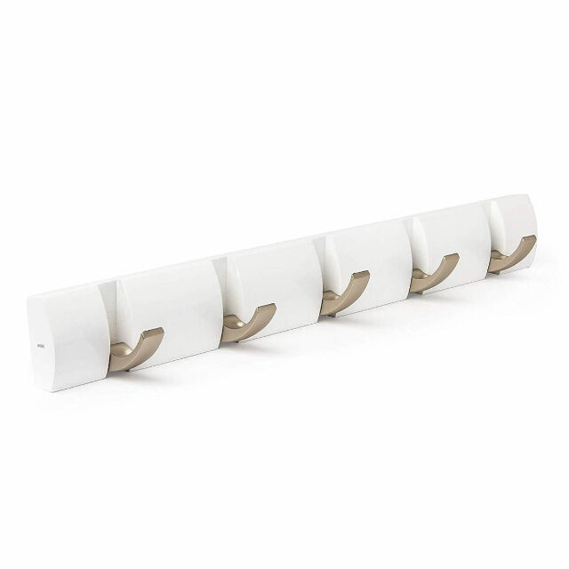 Umbra Hooks Flip 5 318850-660 Garderobenhaken in weiß Wandhaken Kleiderhaken Kleideraufhänger Jackenständer Garderobe