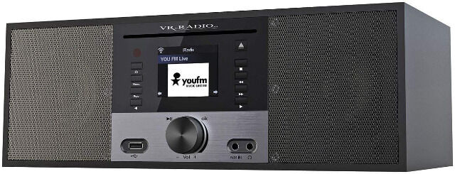 VR-Radio IRS-700 WLAN Internetradio mit CD-Player, Stereo, DAB+/FM, Farbdisplay, Wecker, 32 W