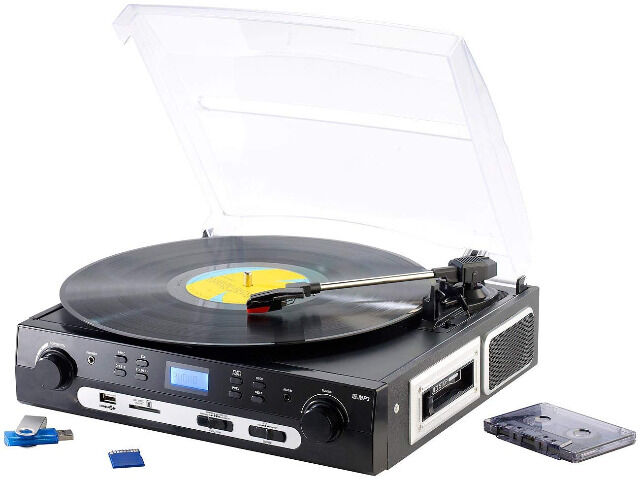 Q-Sonic UPL-855.MP3 Plattenspieler und Digitalisierer Schallplatten- und MC+ Audio Restaurator Pro 10 MP3 umwandeln Gratis CD