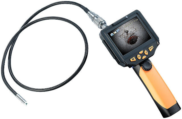 Somikon 2 Meter HD-Endoskop-Kamera EC-200.hd, 8,2 mm mit Monitor & Aufnahmefunktion Schwanenhals Kamera wasserdichte, wasserdichtes