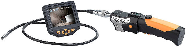 Somikon 2 Meter HD-Endoskop-Kamera EC-200.hd, 8,2 mm mit Monitor & Aufnahmefunktion Schwanenhals Kamera wasserdichte, wasserdichtes