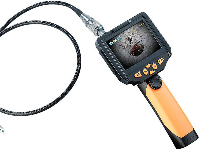 Somikon HD Endoskopkamera mit 3 Meter Schwanenhals EC-200.hd, 8,2 mit Monitor & Aufnahme wasserdichtes, led, aufnahme, pc, usb