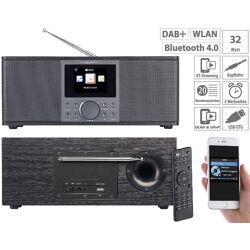 VR-Radio IRS-670 DAB+ Internetradio Schwarz Stereo, FM, Bluetooth & Wecker, 32 Watt Box Streamingradio Streaming Radio Internet Bildschirm