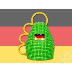 CAX-DE03 Caxirola (Jubel Rassel) Deutschland mit Flagge grün ca. 13 x 10 cm