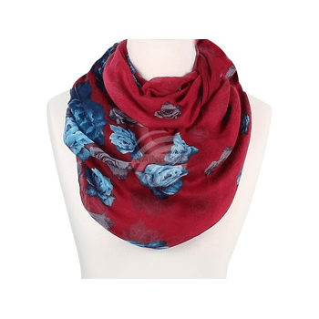 SCH-877d Damen Loop Schal Rosen rot (14906304) - Restposten.de
