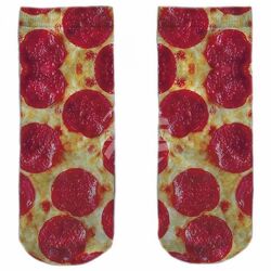 SO-L197 Motiv Socken multicolor Salami Pizza