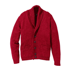 Herren Strickjacke Cardigan rot Regular Fit Bekleidung