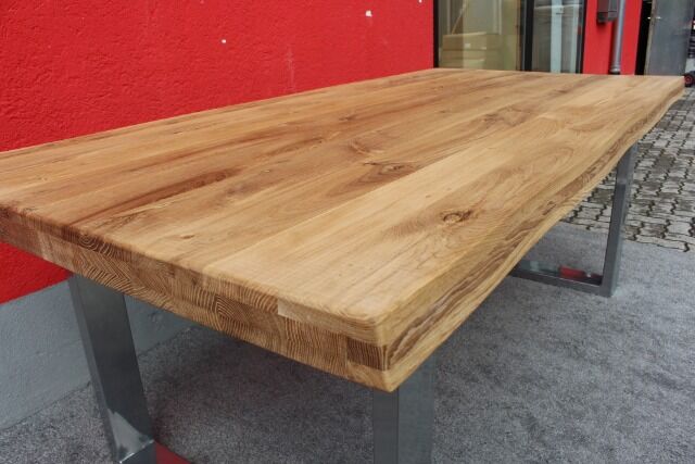 Esstisch Massivholz + Metall Gestell 200x100cm