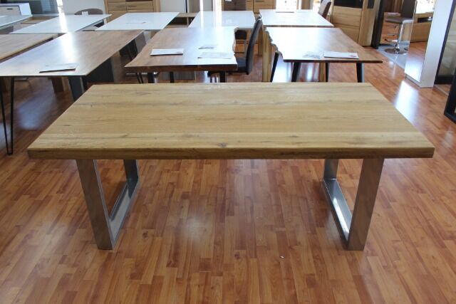 Esstisch Massivholz + Metall Gestell 240x100cm