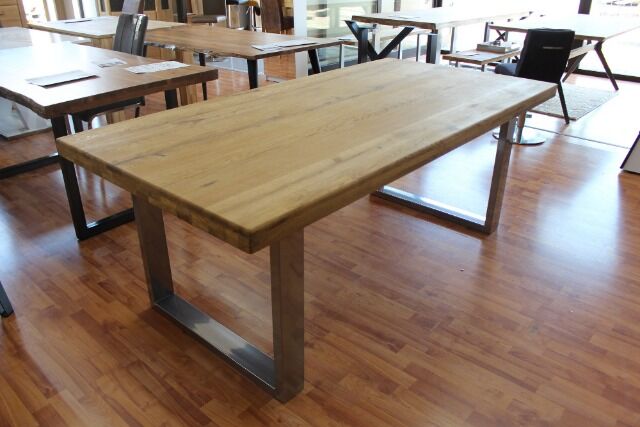 Esstisch Massivholz + Metall Gestell 240x100cm