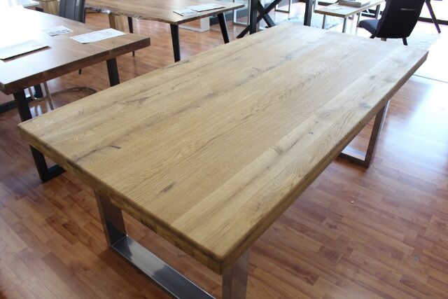 Esstisch Massivholz + Metall Gestell 240x100cm