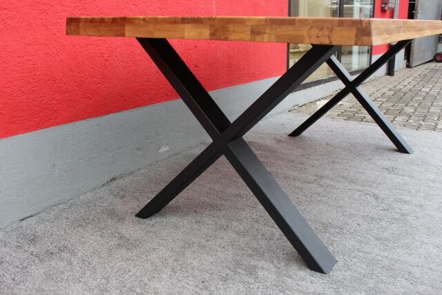 Esstisch Massivholz mit Metall Gestell 160x100cm