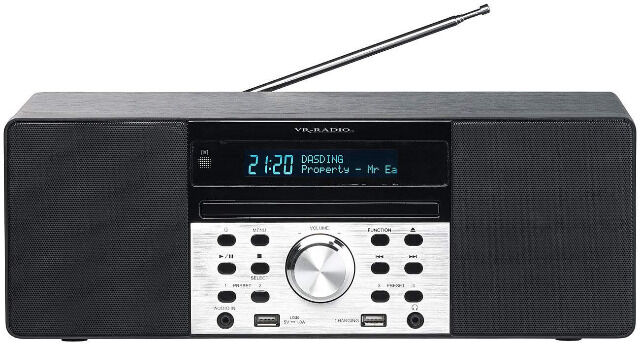 VR-Radio DOR-600 Digitalradio mit DAB+, FM, Bluetooth, CD, USB, 60 W, Lautsprecher, Musikbox, Mp3, CD-Player, Radio
