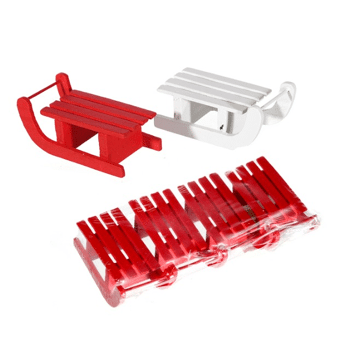 17 28441 Holz Deko Schlitten 4er Set Weihnachtsdeko Winterdeko