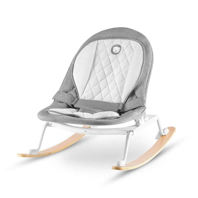 lionelo Rosa Babywippe in grau/weiß Babyschaukel Schaukelstuhl drehbar