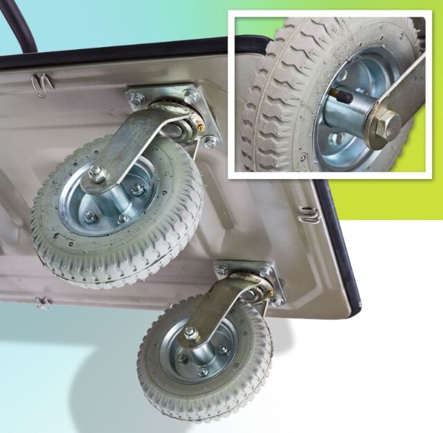 Transportwagen mit grauer Luftbereifung