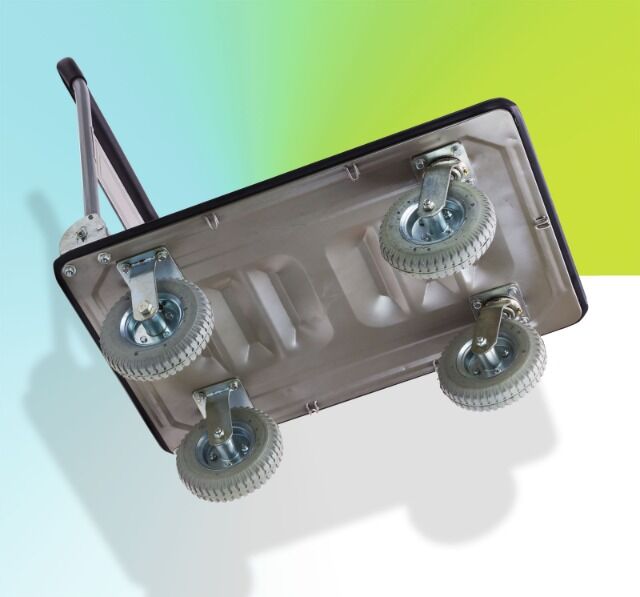 Transportwagen mit grauer Luftbereifung