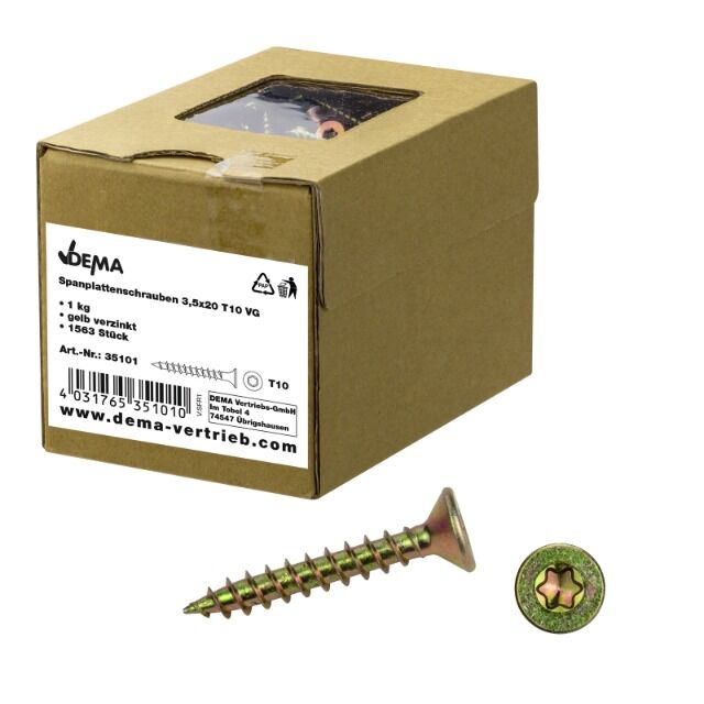Spanplattenschrauben 3,5x20 T10 VG