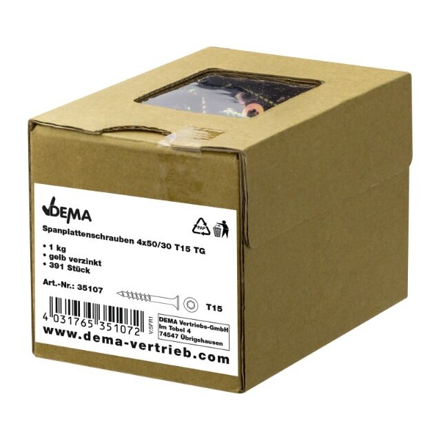Spanplattenschrauben 4x50/30 T15 TG