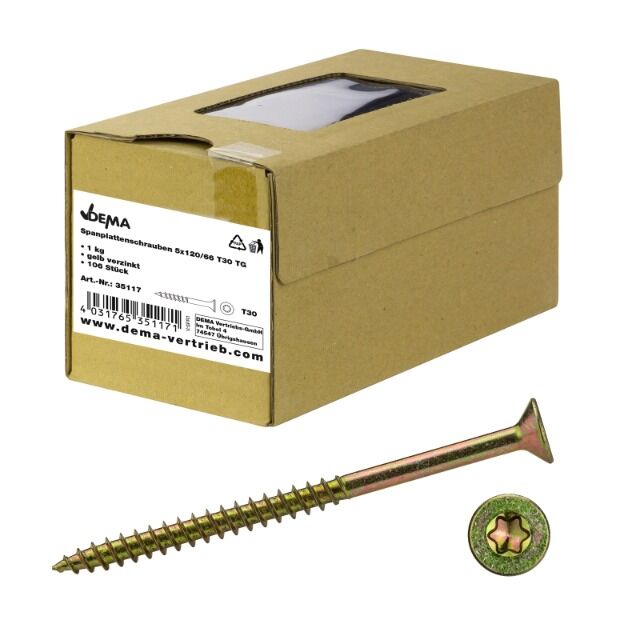 Spanplattenschrauben 5x120/66 T30 TG