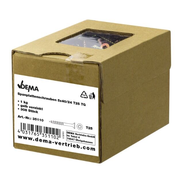 Chipboard screws 5x40/24 T25 TG