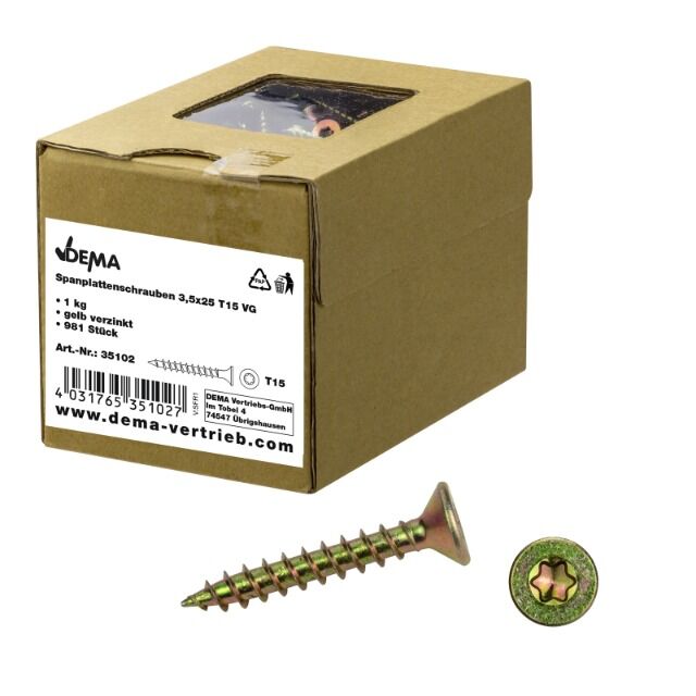 Spanplattenschrauben 3,5x25 T15 VG