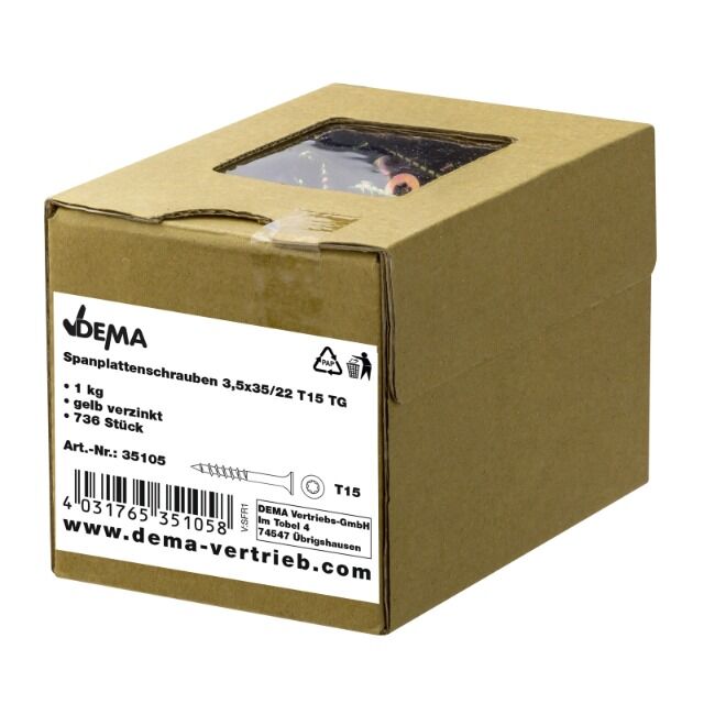 Spanplattenschrauben 3,5x35/22 T15 TG