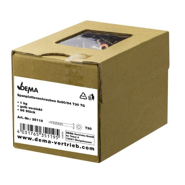 Spanplattenschrauben 6x90/54 T30 TG