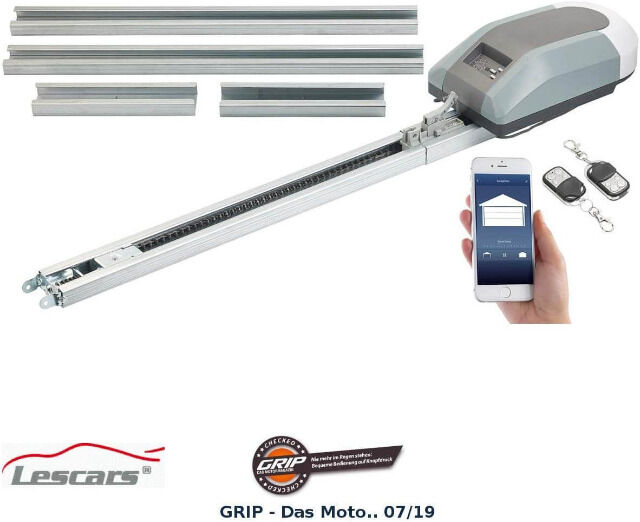 Lescars WLAN Garagentoröffner Garagentorantrieb für 15-m²-Tore, 1.000 N, App, Abschaltautomatik Appsteuerung Smartphone