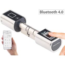 VisorTech Elektronischer Tür-Schließzylinder mit Fingerabdruck-Scanner & Bluetooth App-Steuerung Türschloss Fingerprint
