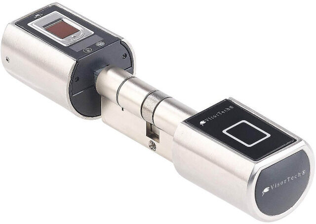 VisorTech Elektronischer Tür-Schließzylinder mit Fingerabdruck-Scanner & Bluetooth App-Steuerung Türschloss Fingerprint