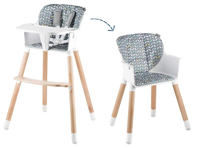 Lionelo Koen 2in1 Baby Hochstuhl Holzbeine Kinderstuhl bis 40kg abnehmbares Tablett Stuhl Sitz Kind Kinder Hochsitz