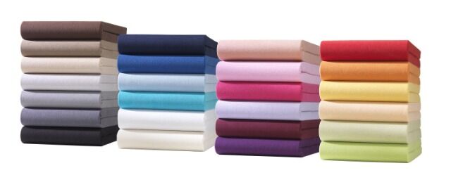 Jersey Spannbettlaken, Gr. 140-160x200 cm+30cm, in 24 einzelnen Farben lieferbar.