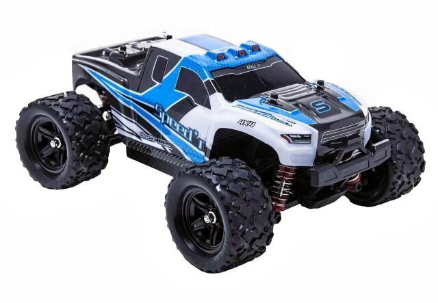 Blij´r Speed´r Blau ferngesteuertes RC Auto 45 km/h, 1:18, 2 Akkus, Allrad, 100m, Monstertruck RTR Truck Fahrzeug Ersatzkarosserie