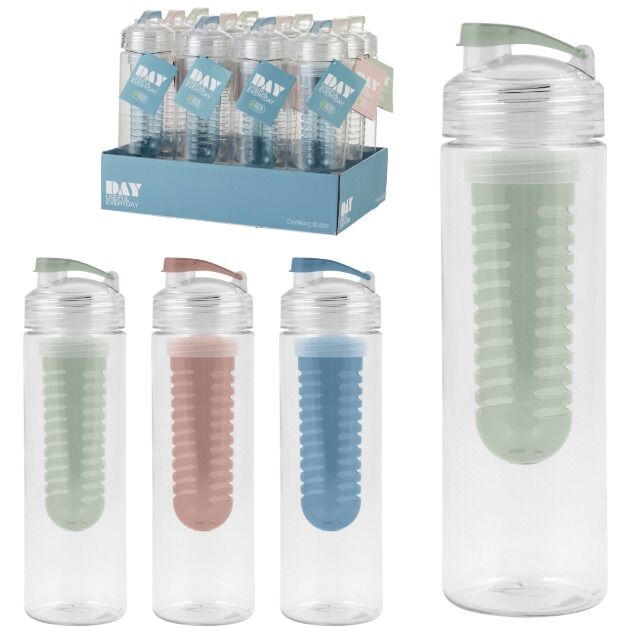 Trinkflasche Mit Einsatz Für Früchte Glas 28-752323, Trinkflasche 700 ml, mit Einsatz, Sportverschluss