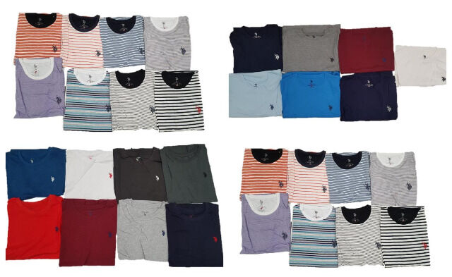 U.S. Polo Assn. T-Shirt Uni Gestreift Herren Shirts Marken Mix