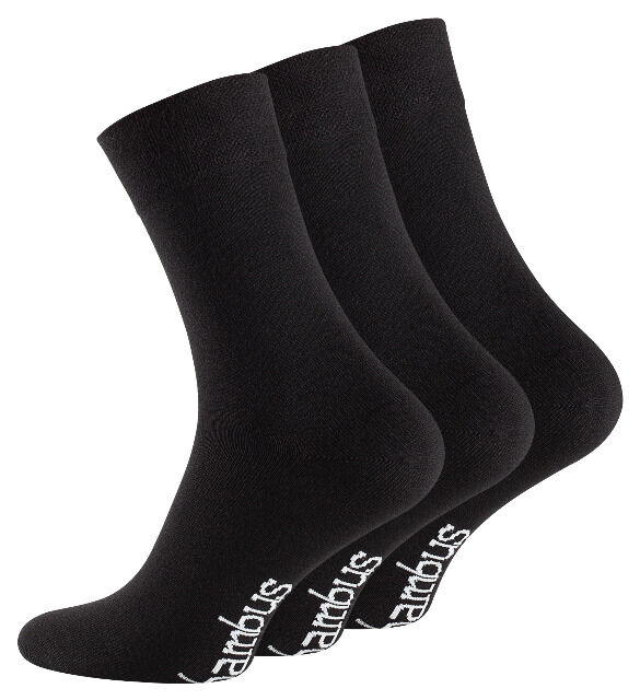 Unisex BAMBUS Socken mit nahtloser Spitze in schwarz