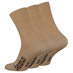Unisex BAMBUS Socken mit nahtloser Spitze in beige