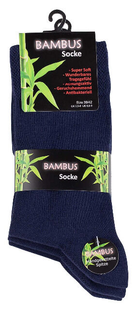 Unisex BAMBUS Socken mit nahtloser Spitze in dunkelblau