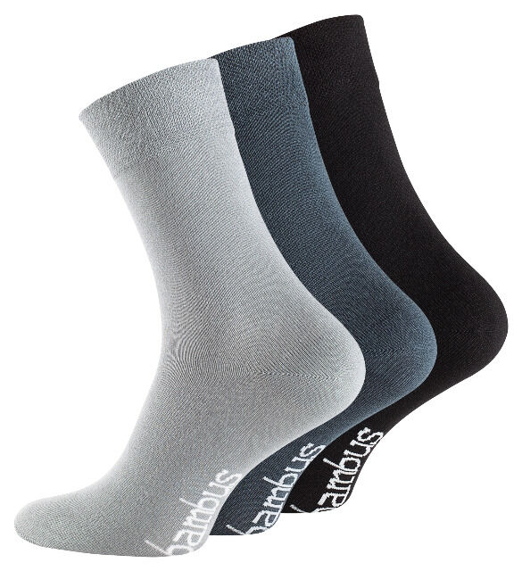 Unisex BAMBUS Socken mit nahtloser Spitze in Grautönen