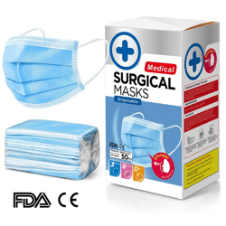 3-lagige medizinische OP Maske MNS Mund Nase Schutz nach EN14683:2019 Klasse 1 Schutzmaske Gesichtsmaske 3-Ply 3-Layer