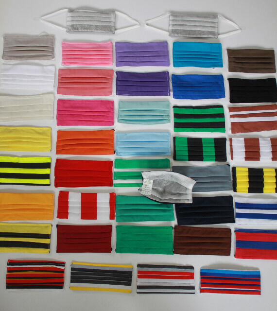 10 Stück Textil Design Masken mit Vlies Maske waschbar 