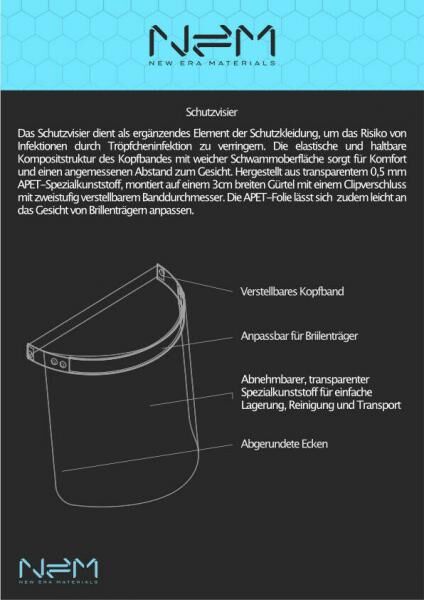 Gesichtsschutz Visier Visierschutz Gesichtsmaske Faceshield Made in EU 