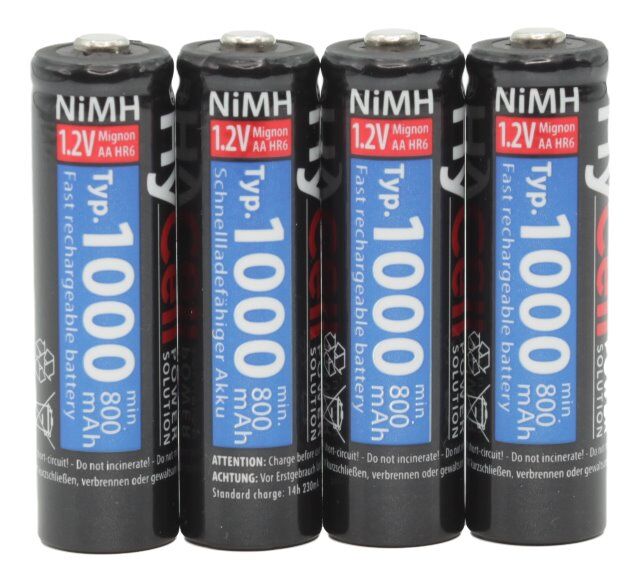 ANSMANN Mignon AA Akku 1000 mAh Wiederaufladbare Batterien 1312-0008 ...