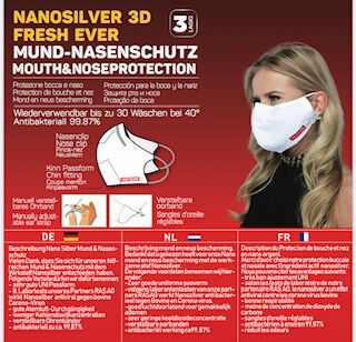 Mund-Nasenschutz Nnosilver 3D Fresh ever